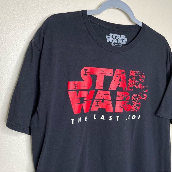 Star Wars The Last Jedi Black T-Shirt Crew Neck Short Sleeve Cotton Men Size XL - Picture 3 of 10